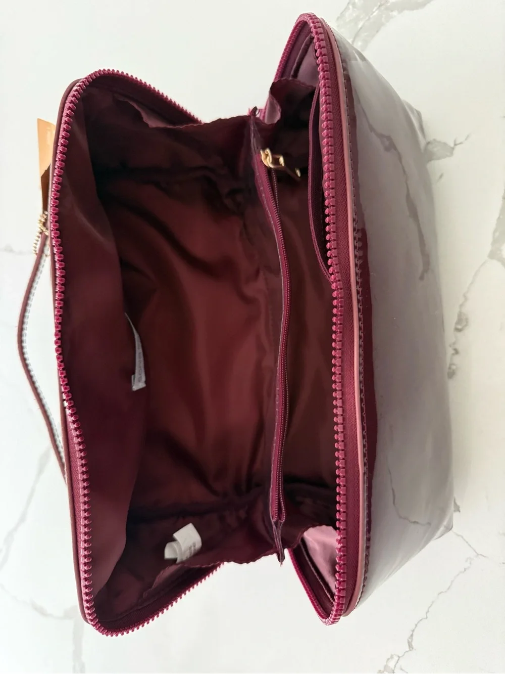 Sonia Kashuk Deep Wine Patent Cosmetic Case with Top Handle